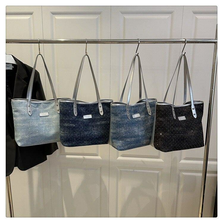 Sac cabas en denim grand