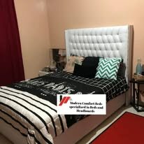 custom made bed with a high base