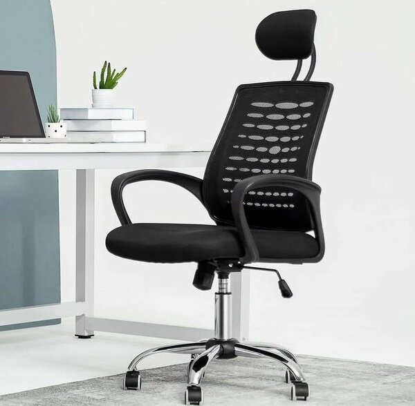 Swivel chair with headrest