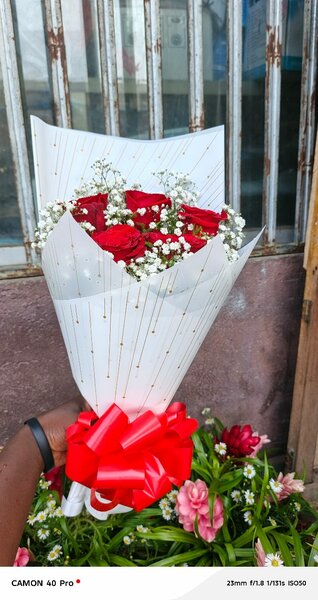 Bouquet de roses rouges fraîches