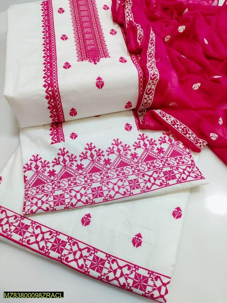 Fabric: Cotton Lawn   Shirt: Embroidered   Trouser: Emb