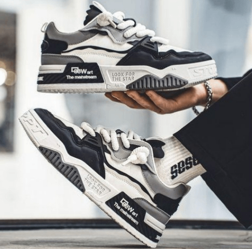 Basket streetwear noir et blanc