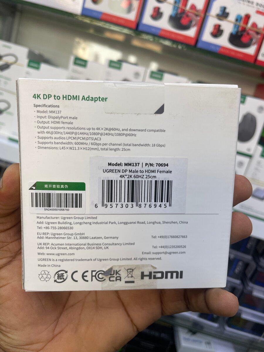 UGREEN Adaptateur DisplayPort vers HDMI 4K