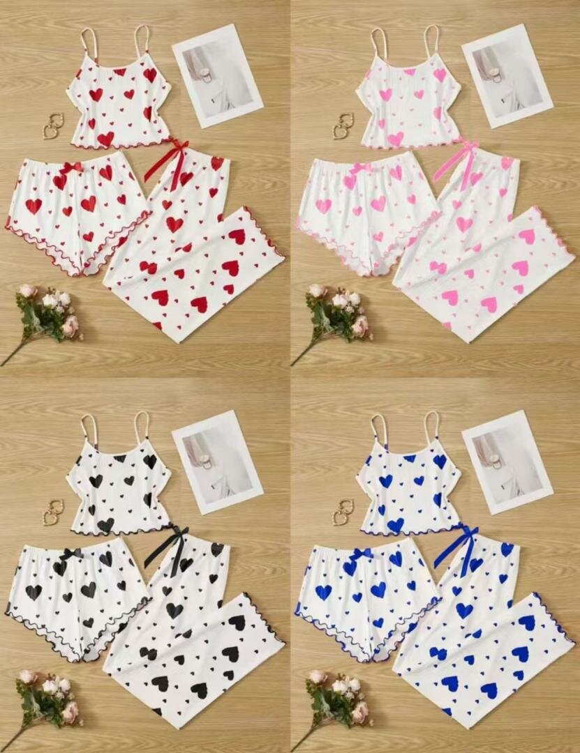 Ensemble pyjama cœur femmes