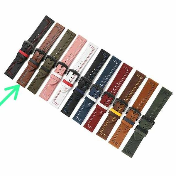 Bracelet montre en cuir coloré