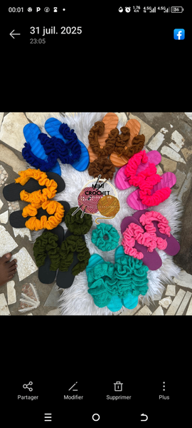 Chaussons en crochet colorés