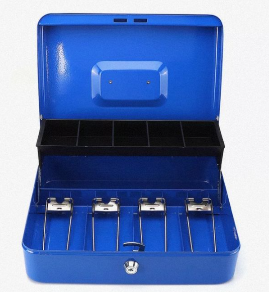 Gm Coffre Fort Caisse à Monnaie bleu