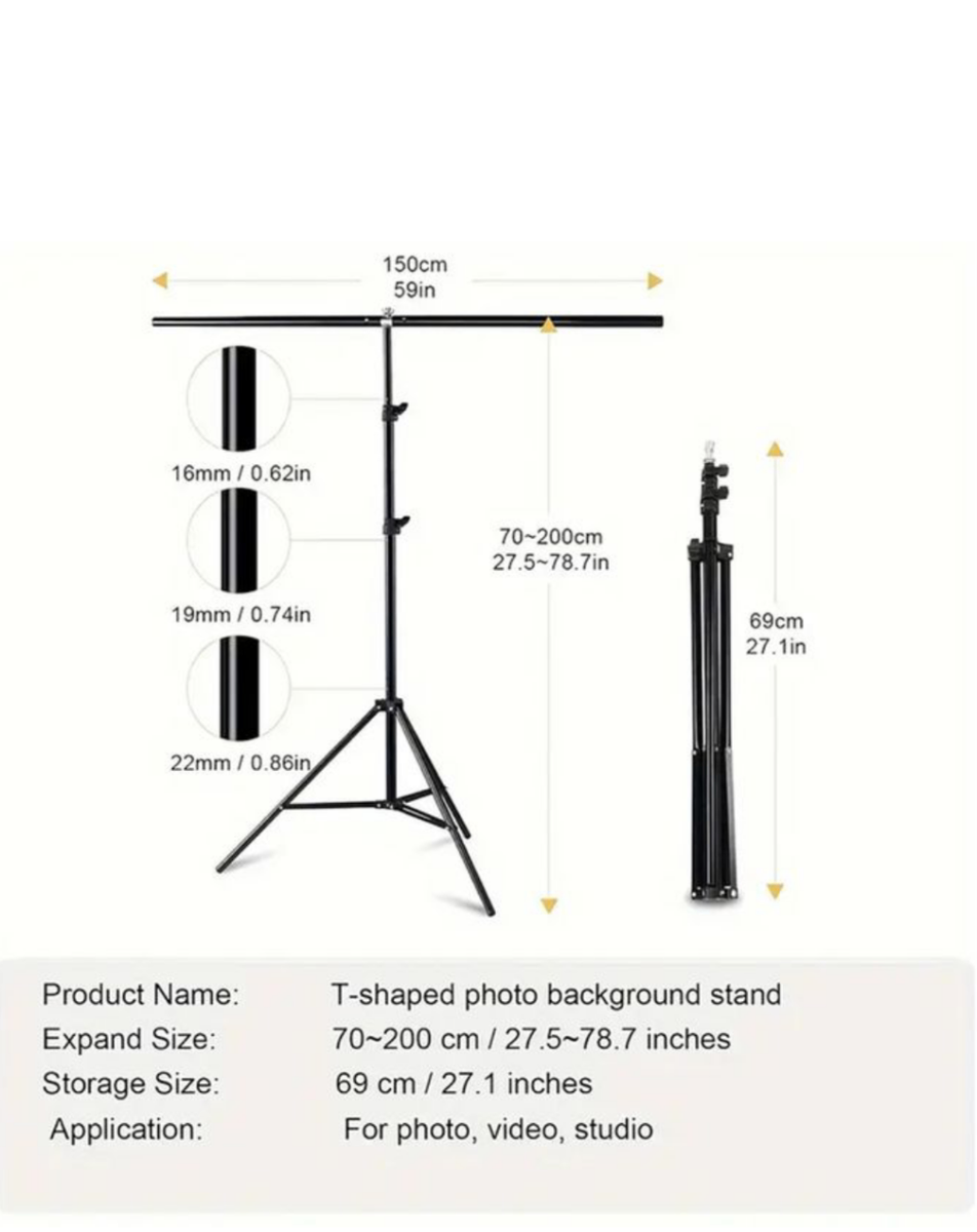Support fond photo télescopique