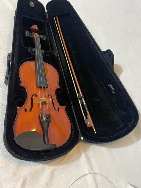 Violon acoustique avec étui