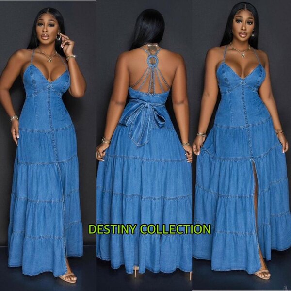 Robe en jean évasée