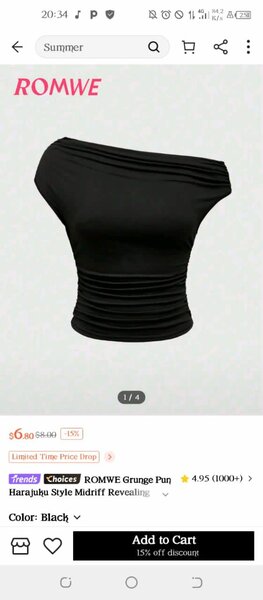 Top asymétrique noir femme