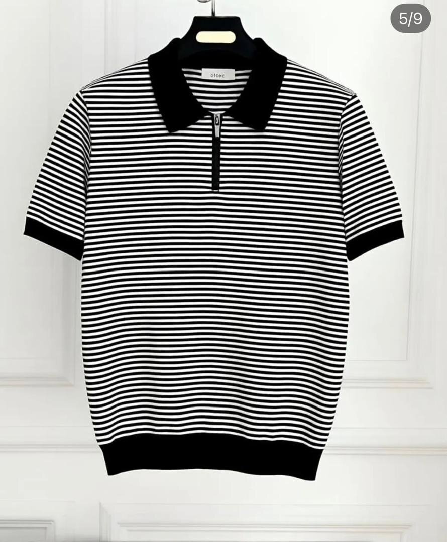 Polo rayé en coton élégant