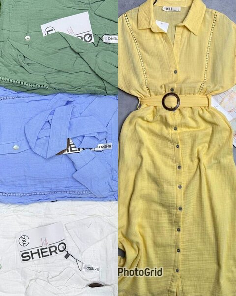 Robe chemise ceinturée été