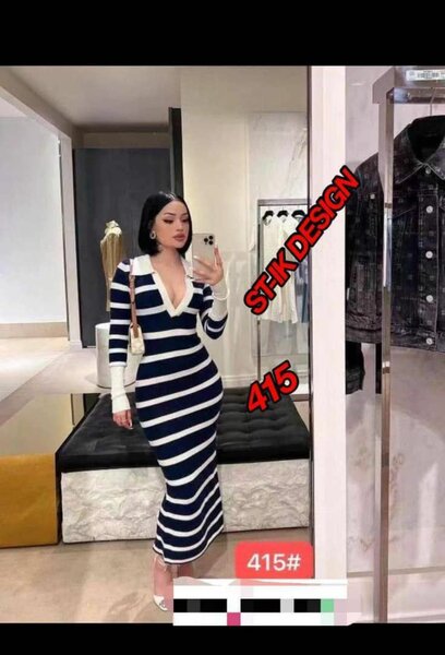 Striped Long Sleeve Dress