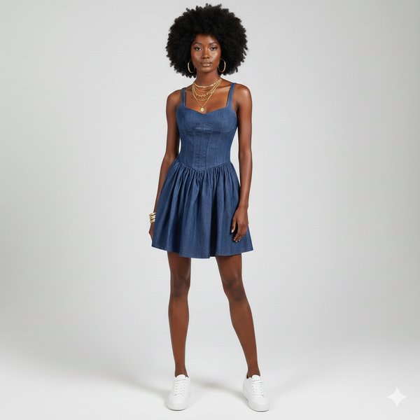 Robe en jean évasée SHEIN