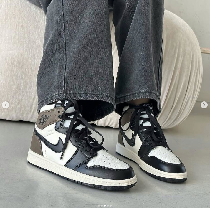 Кроссовки Jordan 1 Retro High черный,белый,коричневый