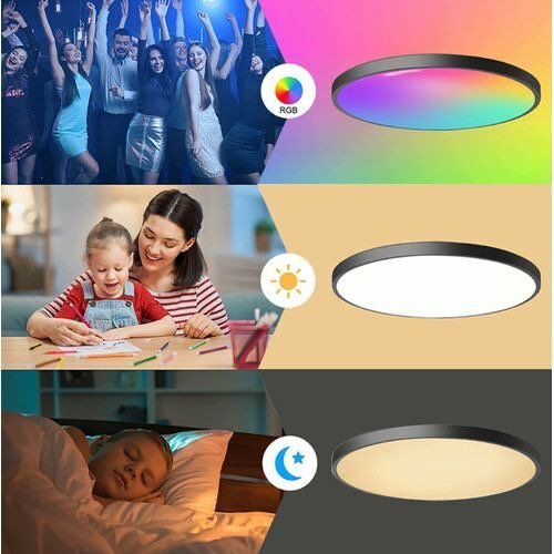 Smart LED Ceiling Light,Bluetooth,Wi-Fi,Remote Control,Dimma
