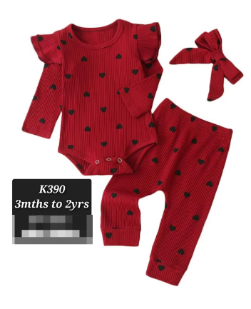 Red heart-shaped set of clothes