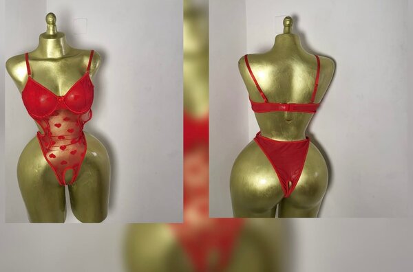 Body en dentelle rouge sexy