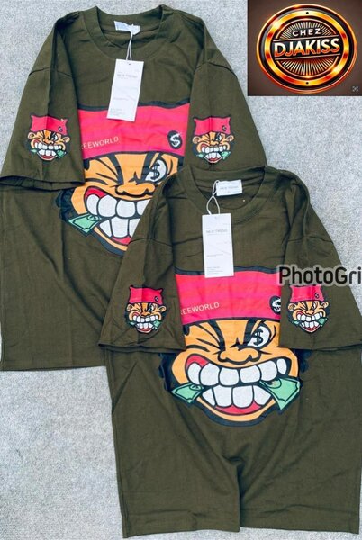 T-shirt imprimé visage graphique