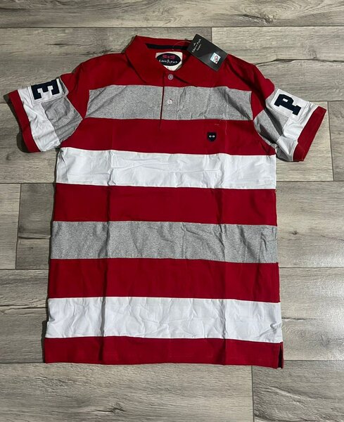 Polo rayé rouge pour homme