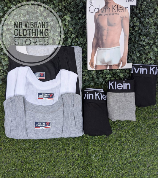 Combo of 3 set of Vests and 3 set of boxers 