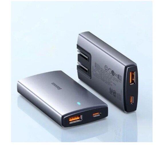 Chargeur Secteur Baseus GaN5, 65W, 1x Port USB-C, 1XUSB-A (C