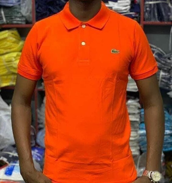 Polo homme orange classique