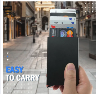 Automatic Metal Pop Up Card Holder Wallet for Men and Woman Slim wallet Small Card holder