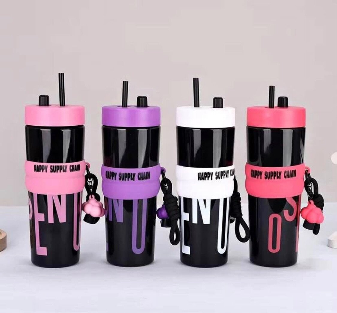 Gourdes avec paille anti-fuite