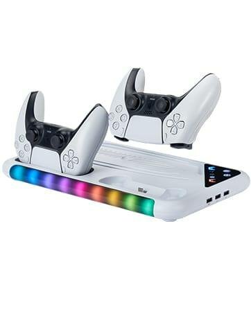 Socle refroidisseur ps5+station de avec lumiere led
