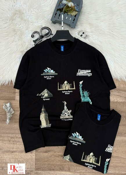 T-shirt noir monuments célèbres