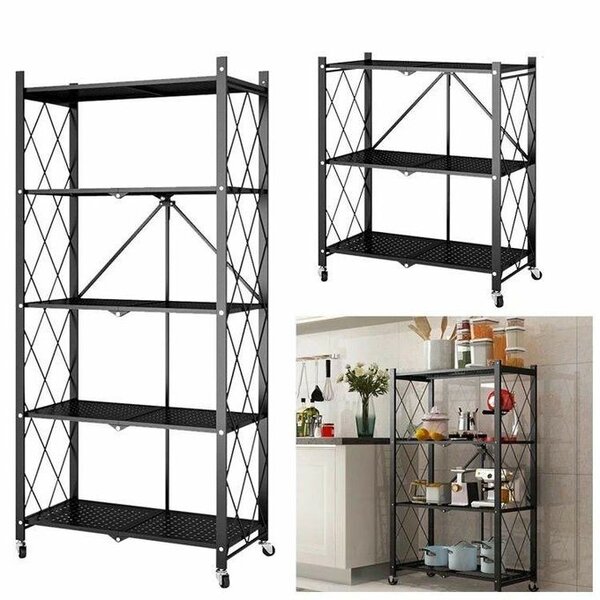 Étagère de Rangement À 5 Niveaux Avec Roue, En Acier Au Carb