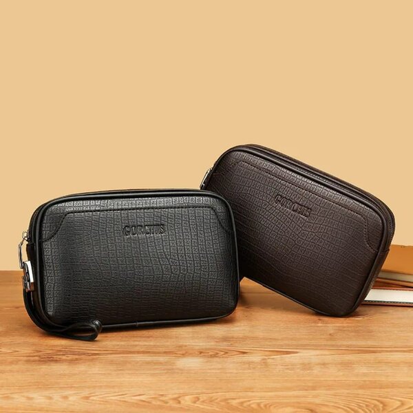 Pochette en cuir sécurisée