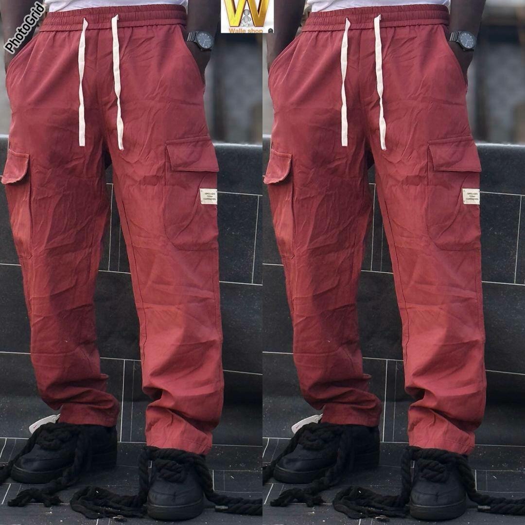 Pantalon Cargo Rouge Homme