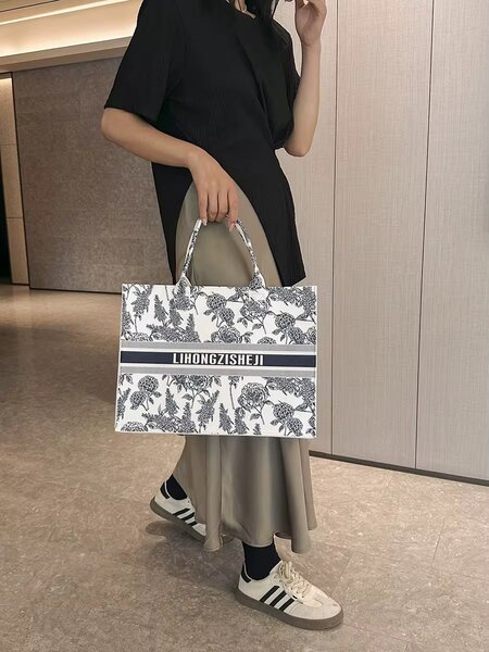 Cabas en toile imprimée mode