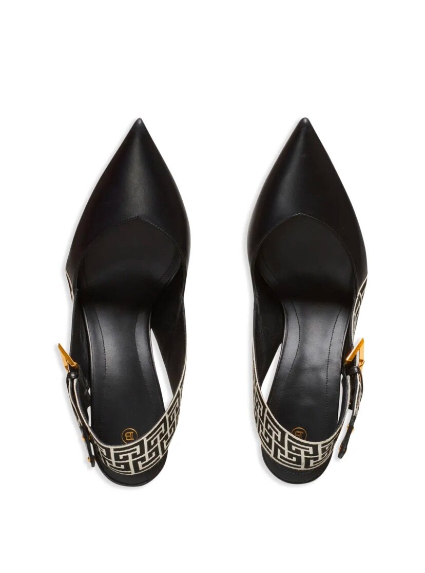 Ruby monogram slingback pumps