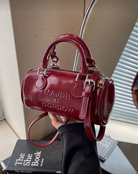 Sac bandoulière en cuir rouge