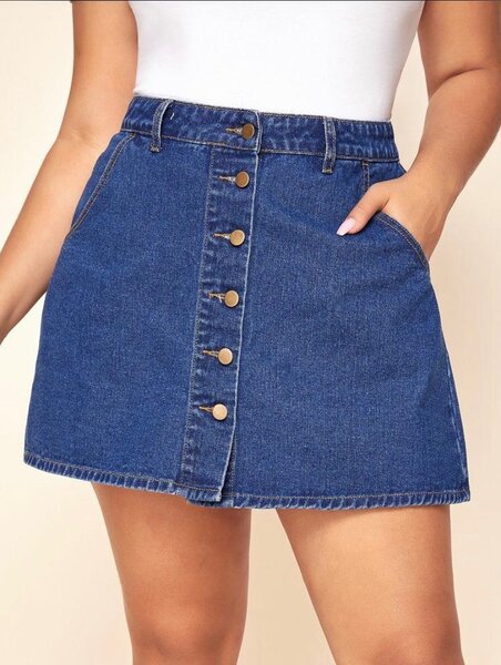 Jeans buttons skirt