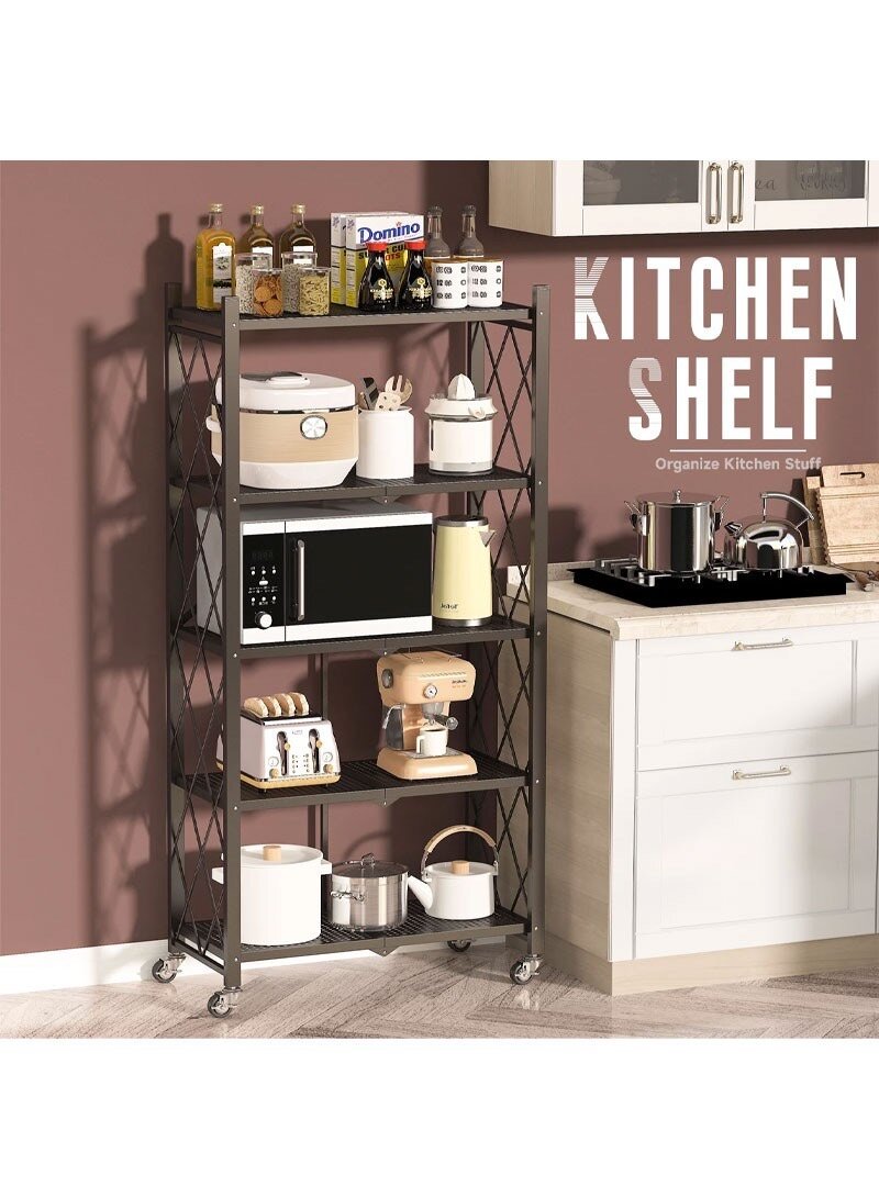 - 5-LAYERS FOLDABLE HEAVY DUTY CONVENIENT METAL RACK WITH 36