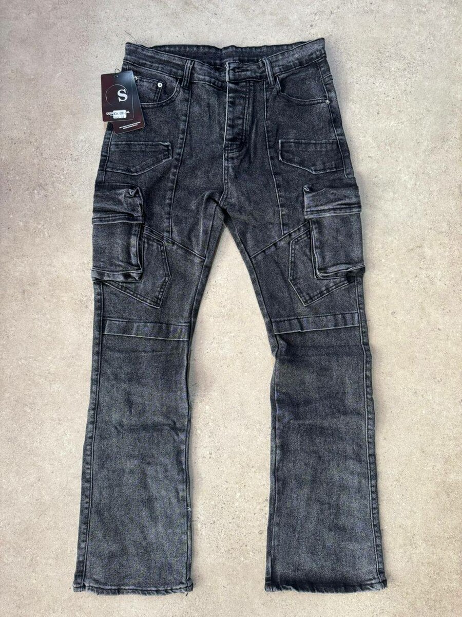 Jeans cargo gris foncé