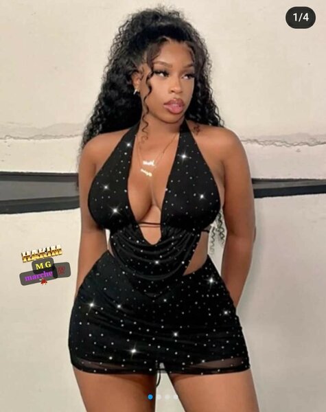 Robe cocktail noir scintillante