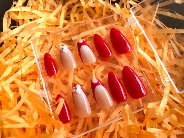 Ongles Press-Ons Rouge Élégant