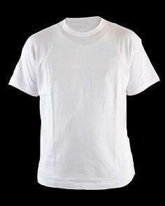 Tee-shirt blanc unisexe disponible en différentes tailles.