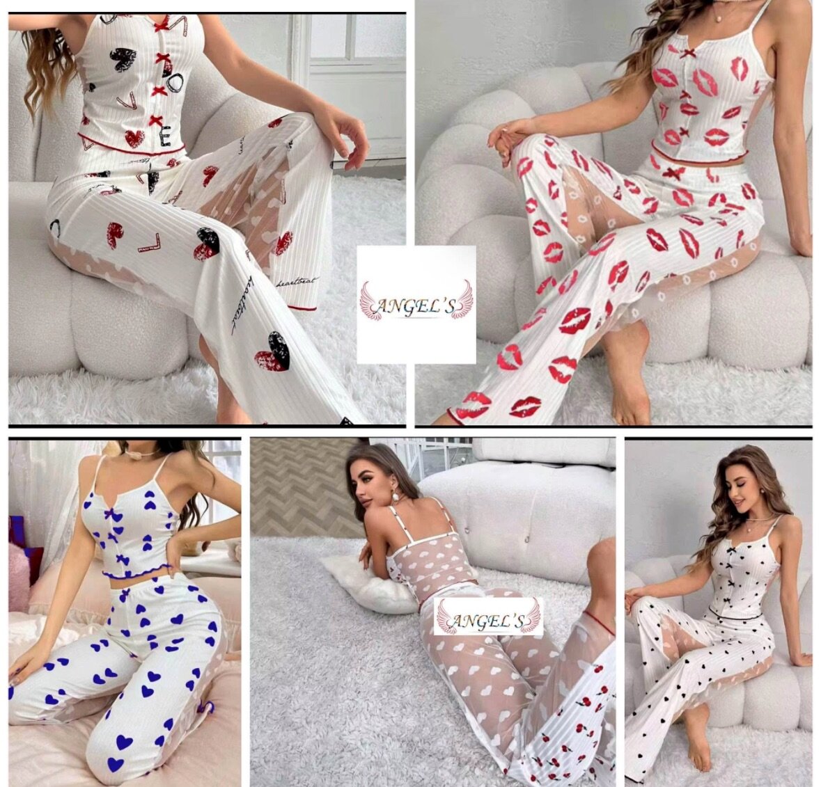 Pyjama en dentelle romantique