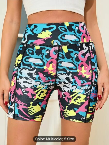 High Waist Yoga Shorts with Pockets for Women