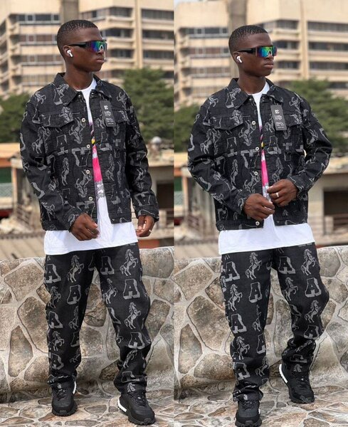 Veste en jean imprimé tendance