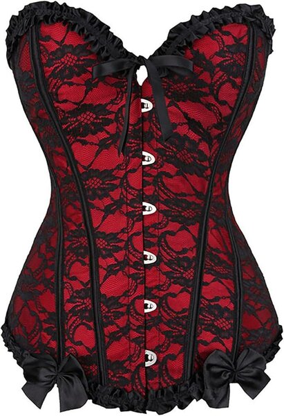 Corset sexy en dentelle rouge