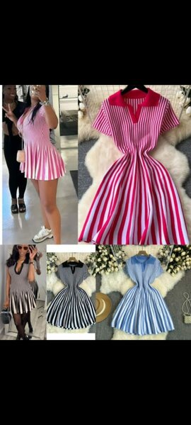 Robe chic à rayures femme