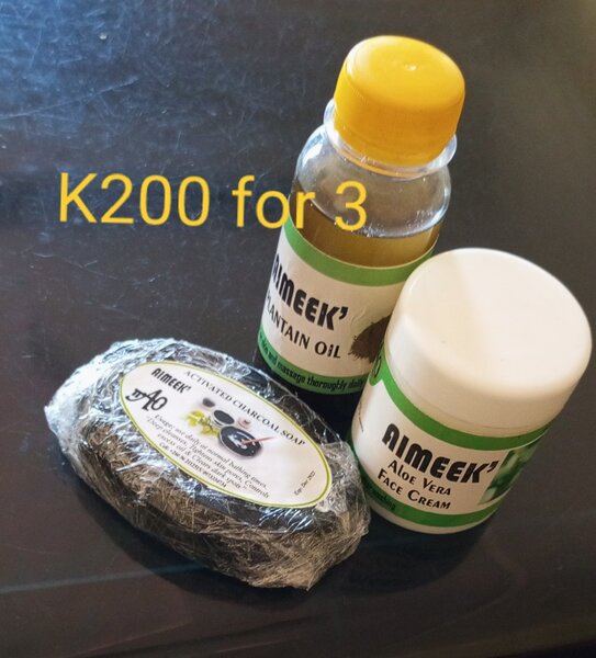 Activated charcoal soap+ plantain oil + aloe face cream